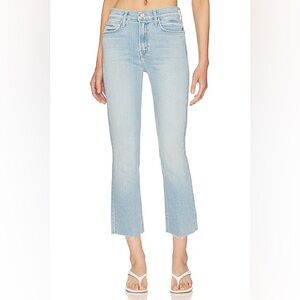 MOTHER The Mid Rise Dazzler Crop Fray Jeans Sun Kissed Wash Size 27